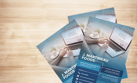 Flyer Stacked On Wood Background