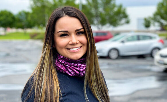 Women With Neck Gaiter Around Neck