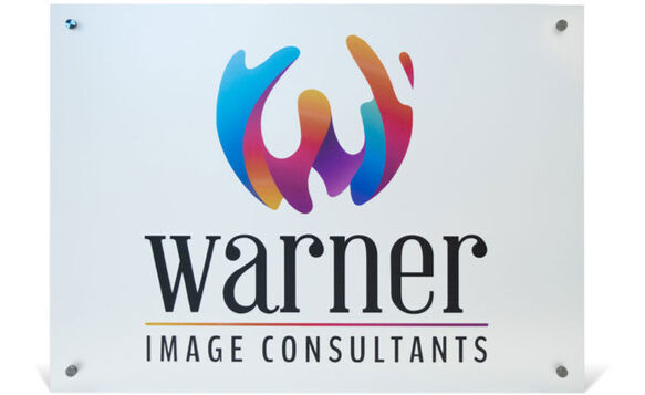 Frosted Acrylic Sign Warner Image Consultant