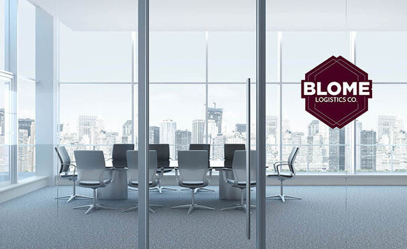 Blome Logistics Opaque Window Decal