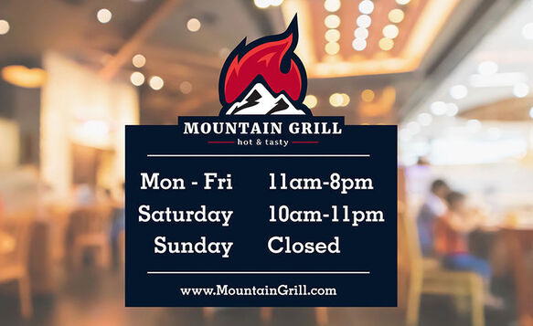 Mountain Grill Opaque Window Decal