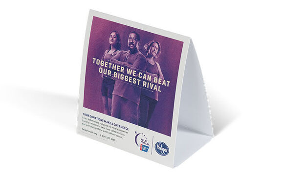 Table Tents Fundraiser with Logo