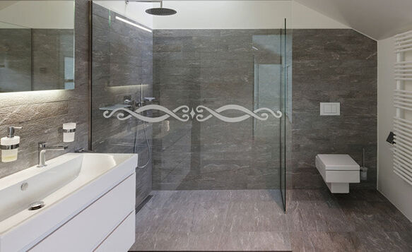 Frosted Window Decal Decoration On Shower SQS