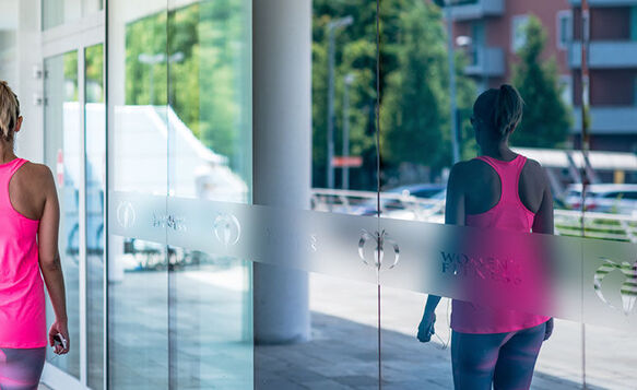 Frosted Window Decal On Store Front SQS