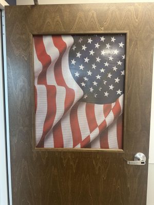 USA flag .  Perforated vinyl with laminate 