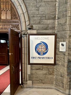 our new Welcome sign for the Narthex!
