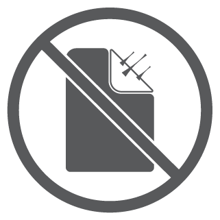 No symble icon of a rectangle with rounded corners where one corner is peeled up with sticky lines attached to the corner