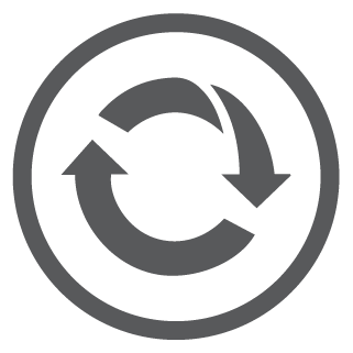 Circle icon of rotating arrows conveying