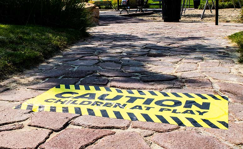 Street and Sidewalk Decals Caution SQS